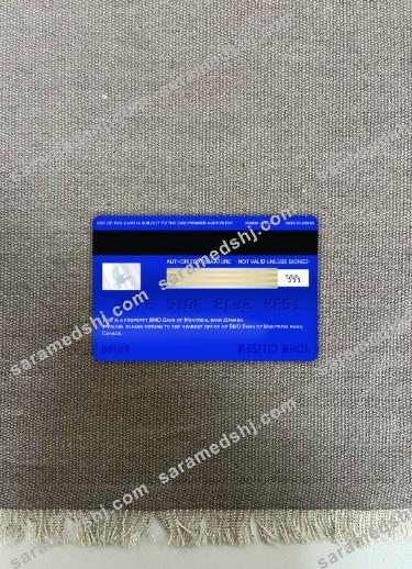 Canada BMO bank of montreal bank visa debit card photolook back